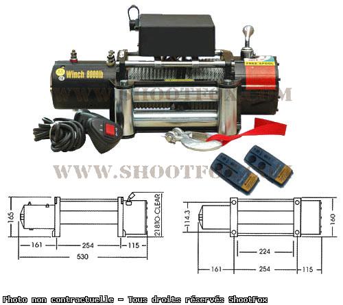TREUIL ELECTRIQUE 24V - 3600 kg - à Télécommande