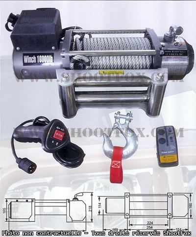 TREUIL ELECTRIQUE 12V - 4500 kg - à Télécommande