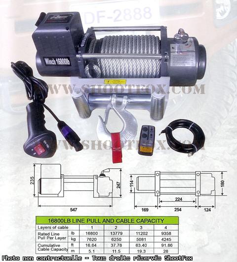 TREUIL ELECTRIQUE 24V - 7620 kg - a Télécommande