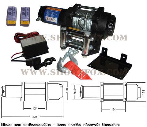 TREUIL ELECTRIQUE 12V - 1134 kg - à Télécommande